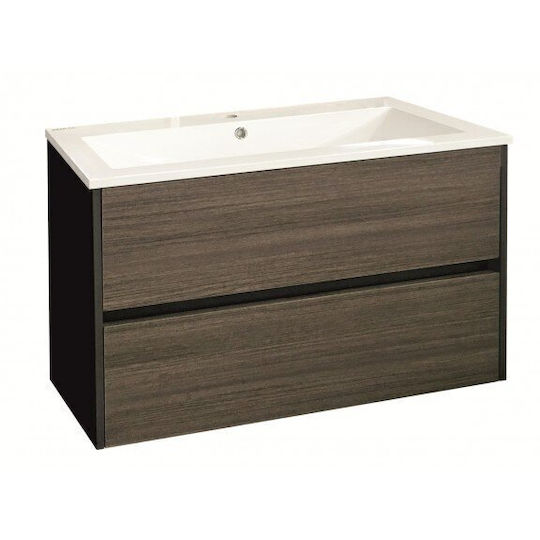 Inter Ceramic Πάγκος με Νιπτήρα Μ90xΒ55xΥ45cm Γκρι