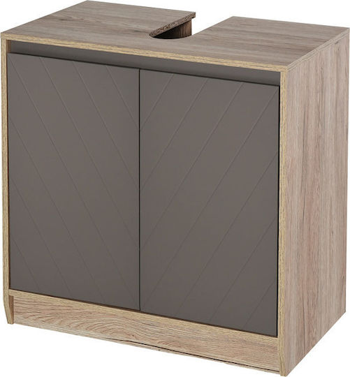 HomCom Blat fără Lavoar L59.8xW30xH60cm Stejar