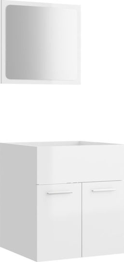 vidaXL Countertop without Sink with Mirror L41xW38.5xH46cm White