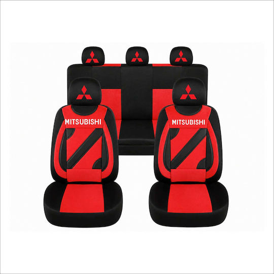 Set Custom Universal Nero Red Seat Covers Mitsubishi