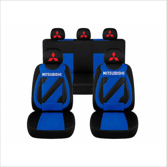 Set Universal Personalizat Huse Scaune Auto Nero Albastru Mitsubishi