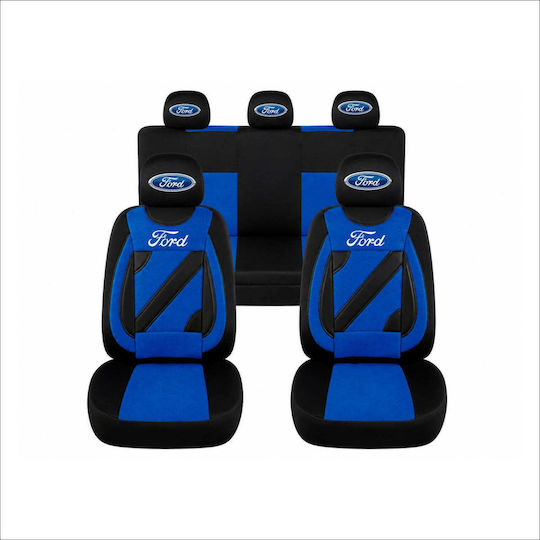 Set Custom Universal Nero Blue Seat Covers Ford