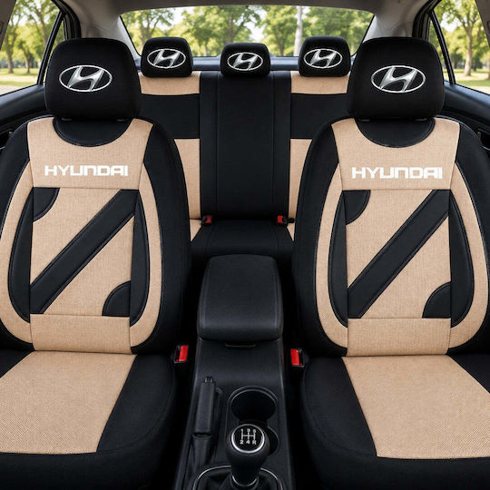 Set Universal Huse Scaune Auto Negre Bej Personalizate Hyundai
