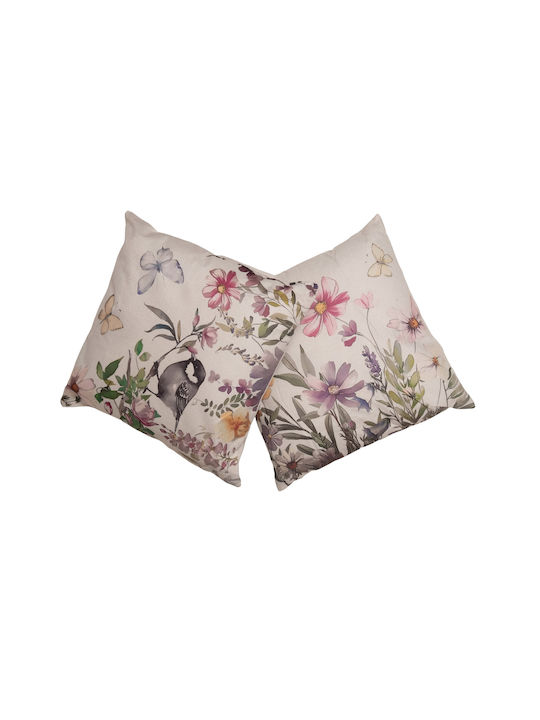 Viopros Viopros Ecru Sofa-Kissen Bedruckt 45x45cm