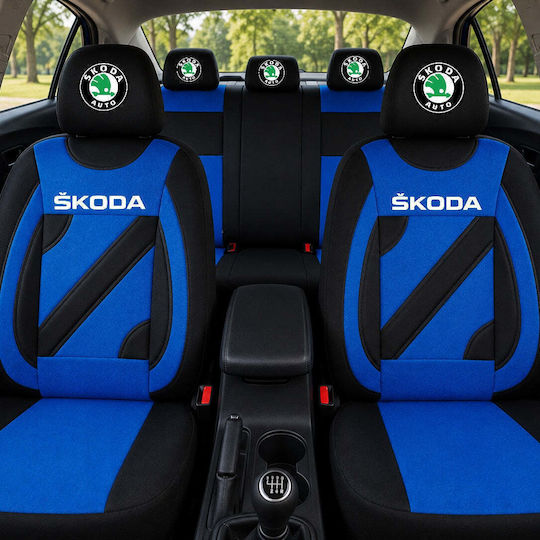 Set Universal Nero Blue Custom Seat Covers Skoda