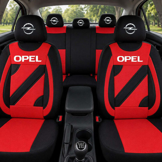 Set Huse Scaune Auto Universale Nero Roșii Opel