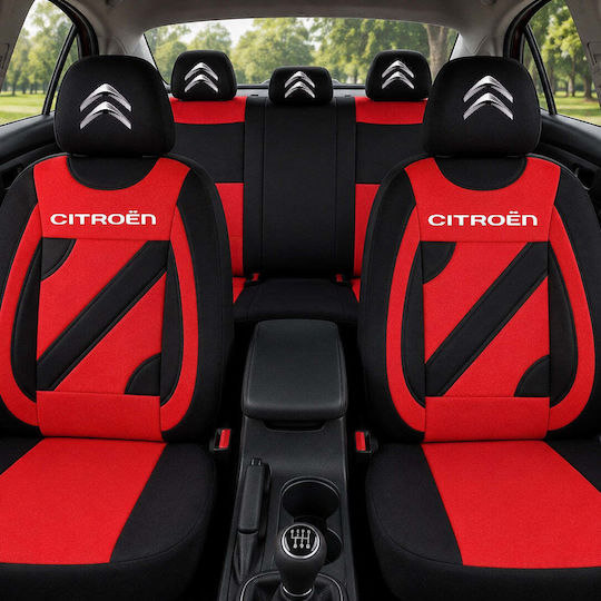 Set Universal Huse Scaune Auto Nero Roșii Personalizate Citroen