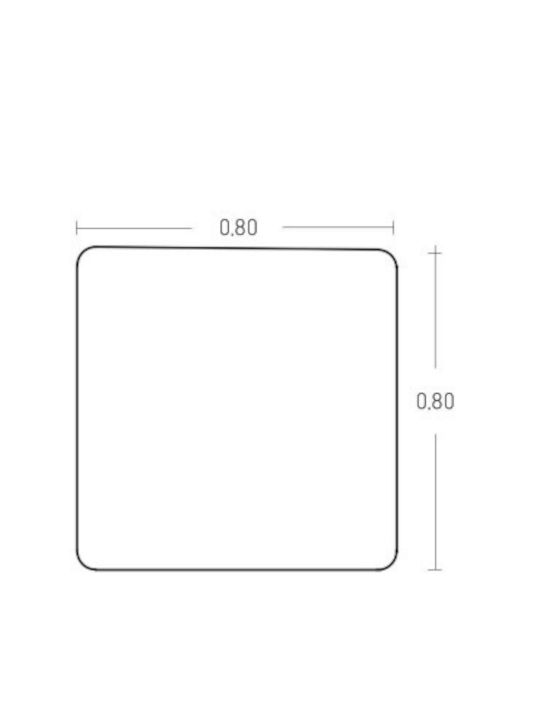 Square Bathroom Mirror Led Touch 80x80cm White
