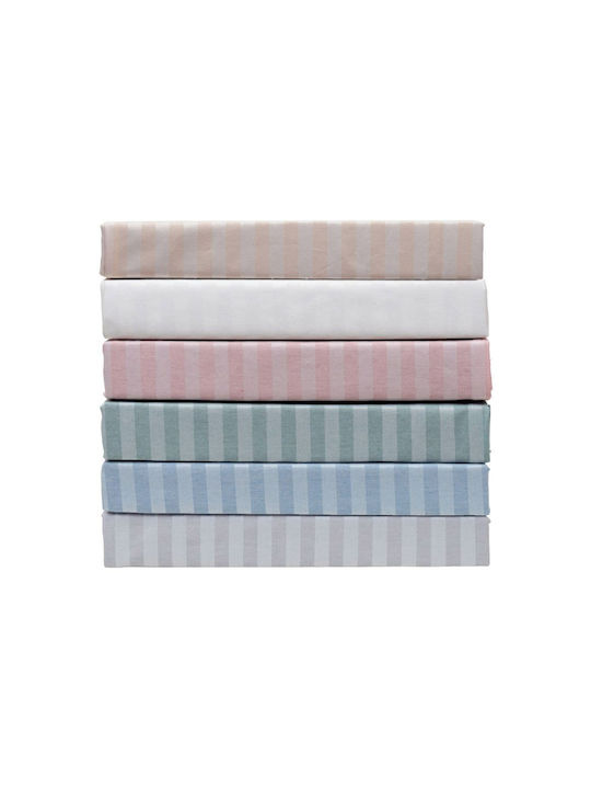 Viopros Bed Sheet Double With Rubber Hugger 120x200+25cm Blue