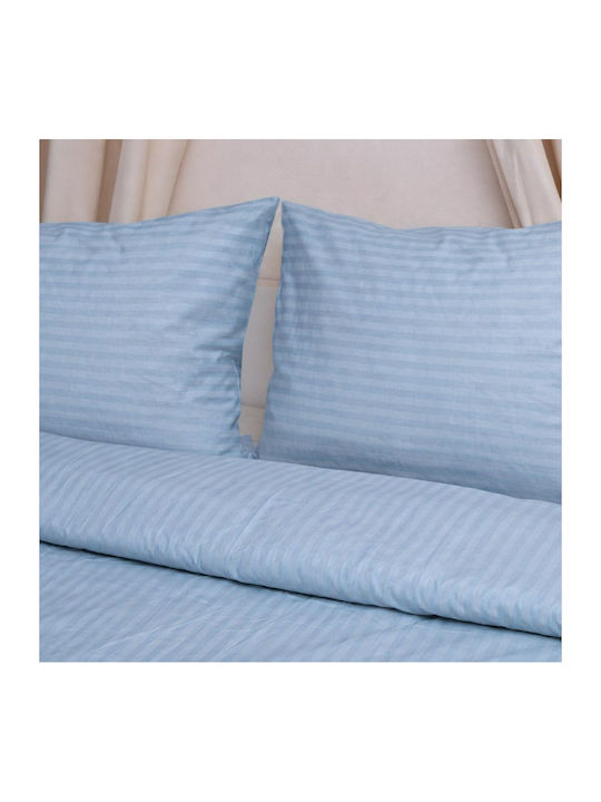 Viopros Bed Sheet Double With Rubber Hugger 120x200+25cm Blue