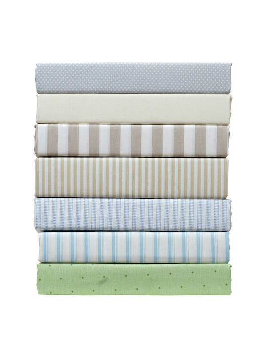 Viopros Single Bed Sheets Set With Rubber Hugger 100x200+25cm Green (3 Pieces)