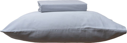 Anna Riska Bettlaken Set für Einzelbett 3 Stück 100x200+25cm mit Gummibettlaken Grau