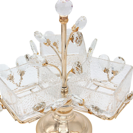 Keskor Metallische Dessert Turm Ständer & Tabletts Gold Ø26cm P26xM30cm