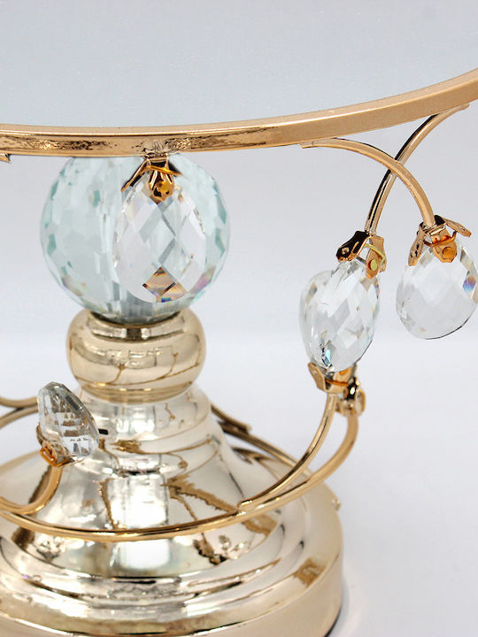 Keskor Metallic Cake Stand with Lid Gold 26x26x42cm