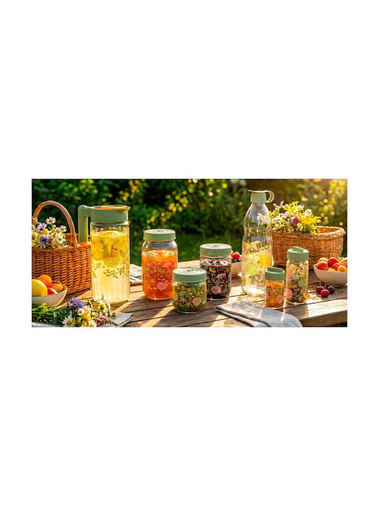 Viosarp Viosarp Glas Wasserflasche mit Schraubdeckel Transparent 1000ml