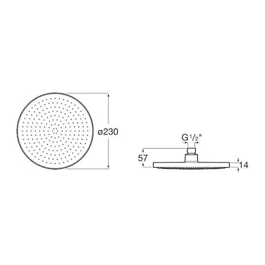 Roca Rainsense Duschkopf 23cm