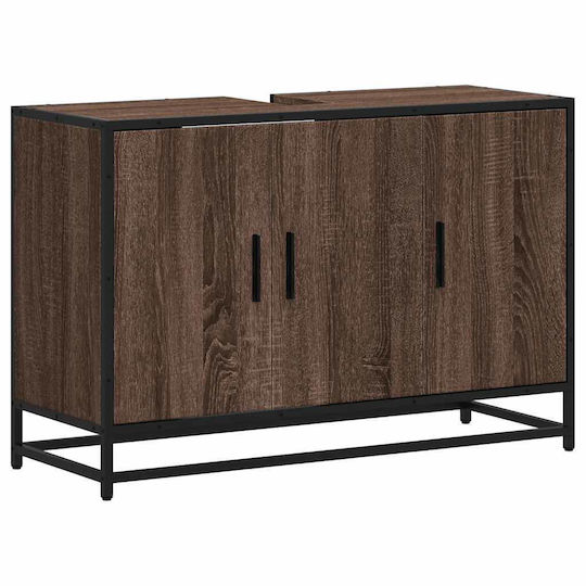 vidaXL Πάγκος χωρίς Νιπτήρα Μ90xΒ33xΥ60cm Καφέ Δρυς