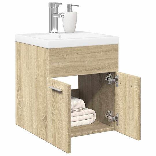 vidaXL Countertop with Sink L41xW38.5xH46cm Brown, Oak