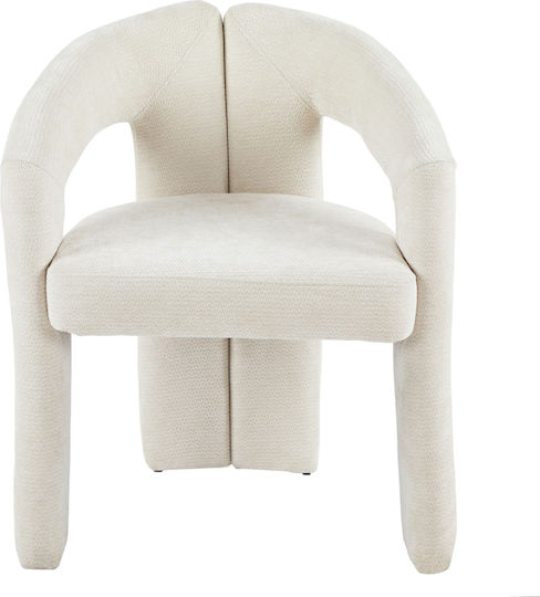Armchair Dining Chairs with Fabric Upholstery Ecru 2pcs 64x50x76cm