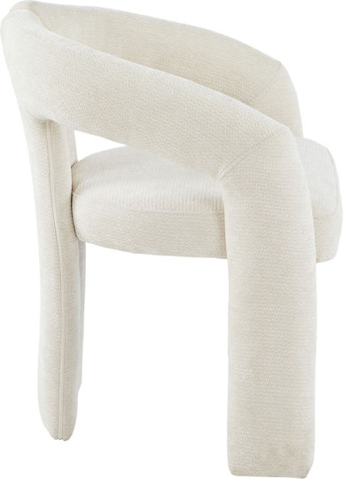 Armchair Dining Chairs with Fabric Upholstery Ecru 2pcs 64x50x76cm