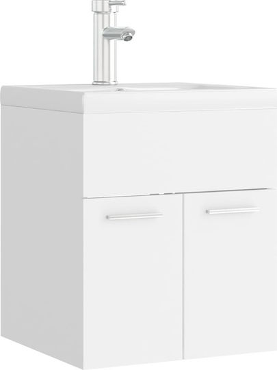 vidaXL Countertop with Sink L41xW38.5xH46cm White
