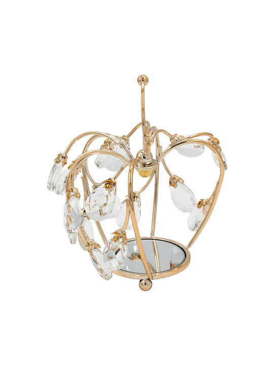 Decorative Metallic Apple 17x12x17 Cm Gold Crystals Mirror Keskor 43317-3