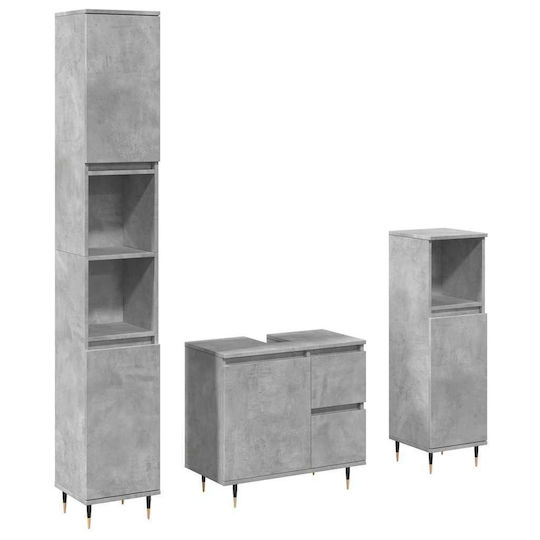 vidaXL Set of Furniture Countertop with Sink L30xW60xH33cm Gray
