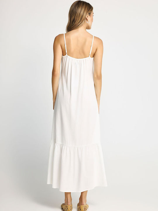 Summer Maxi Dress White FBL013-142-13 Off-Shoulder