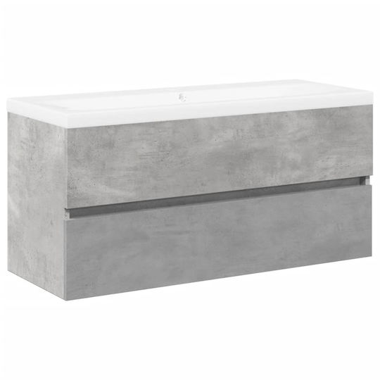 vidaXL Πάγκος με Νιπτήρα Μ100xΒ45xΥ38.5cm Γκρι Σκυροδέματος