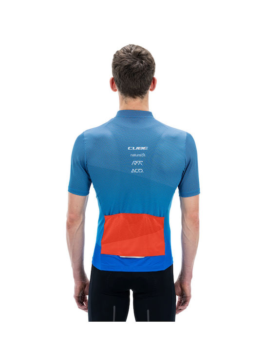 CUBE Teamline Men's Short Sleeves Cycling Jersey Blue