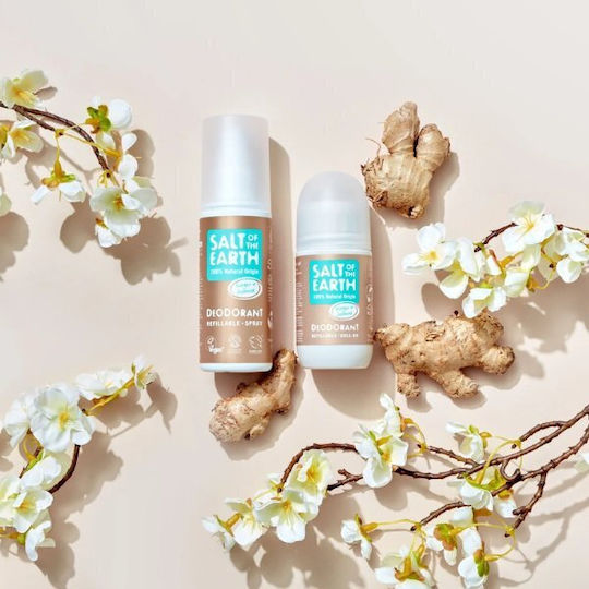 Salt of the Earth Natural Vegan Ginger & Jasmine Αποσμητικό σε Roll-On 100ml