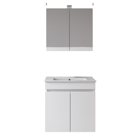 Furnibath Blat cu Lavoar & Oglindă cu lumină Alb Furnibath Blat cu Lavoar & Oglindă cu lumină Alb
