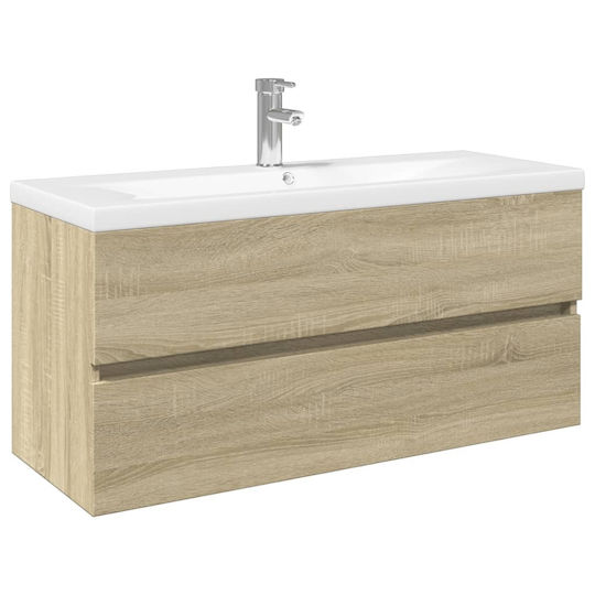 vidaXL Πάγκος με Νιπτήρα Μ100xΒ38.5xΥ45cm Καφέ