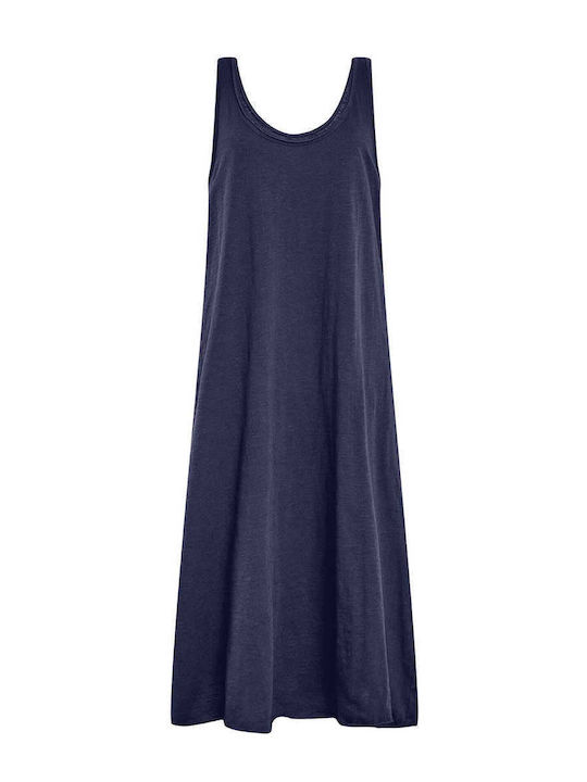 Celestino Damenkleid Maxi Baumwollig Loose Fit Dunkelblau