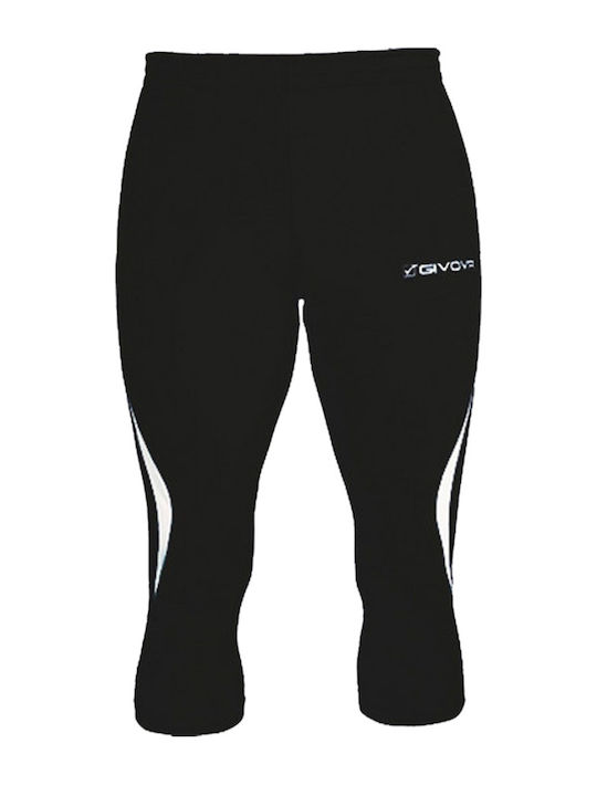 Givova Running Pinocchietto LR02-BLK Mens Sports Leggings Compression Capri Black