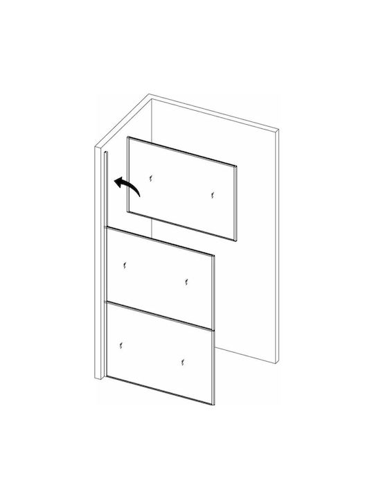 Διαχωριστικο Ντουζιερας Σταθερο 90x190cm Black Ιcs 123b/90