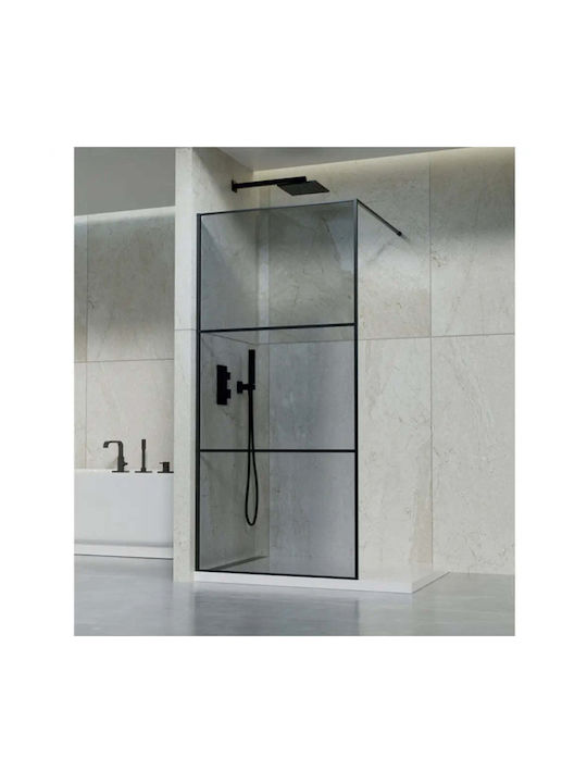 Διαχωριστικο Ντουζιερας Σταθερο 90x190cm Black Ιcs 123b/90