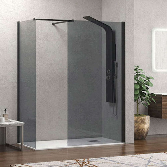 Karag Walkin 1 Σταθερό Πλαϊνό Ντουζιέρας 100x200cm Fume Black 5206836056845
