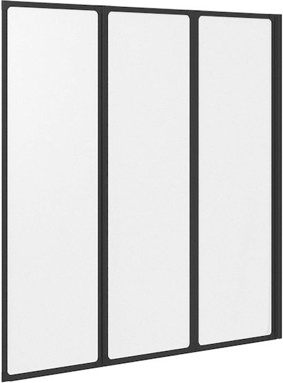 vidaXL Duschwand mit Schiebetür 132x140cm Matte Schwarz