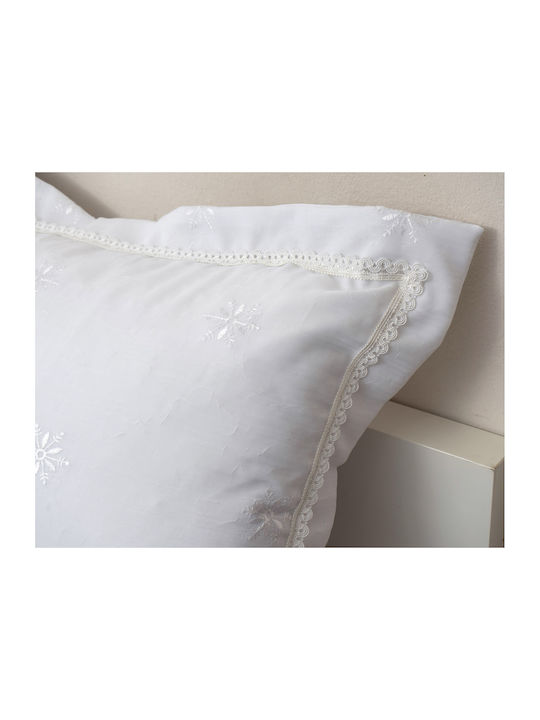 Viopros Σετ Κουβερλί Υπέρδιπλο Microfiber Λευκό 240x250cm 3τμχ