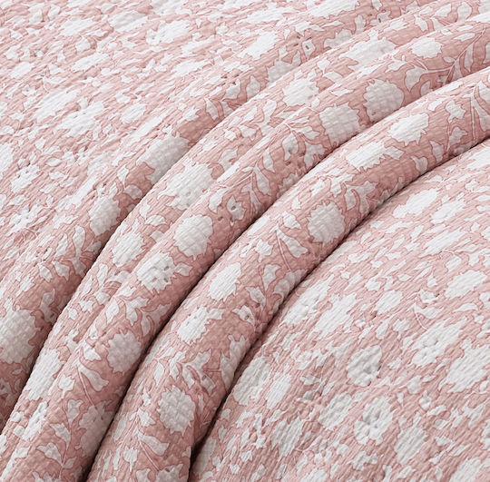 Liolios Home Coverlet Set Single Pink 160x240cm 2 Pieces