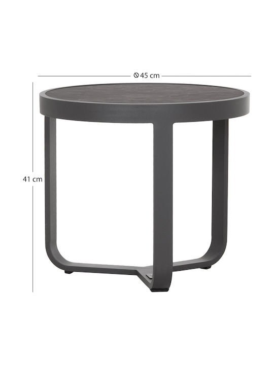 Auxiliary Garden Table for Small Outdoor Spaces Aluminum Anthracite 45x45x41cm