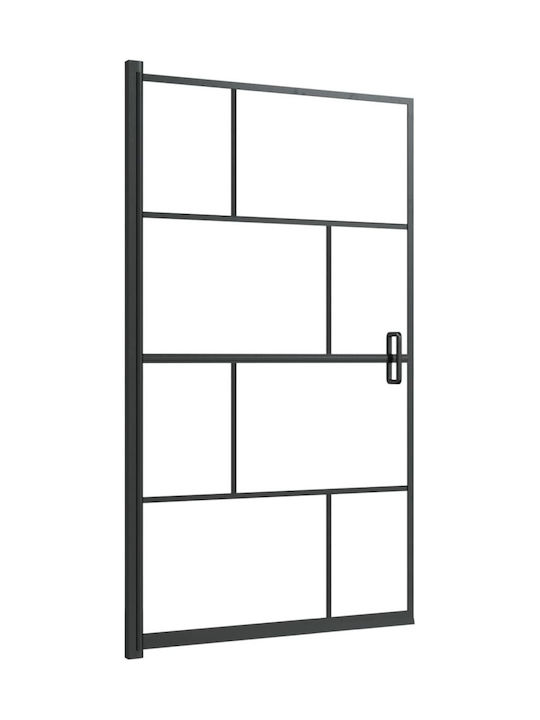 vidaXL Shower Screen Bathtub with Hinged Door 80x140cm Black