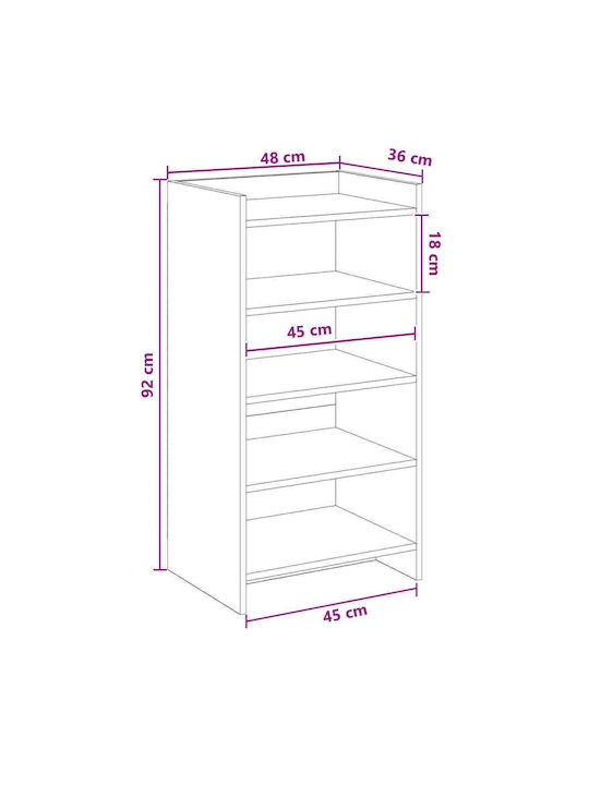 vidaXL Schuhorganisator aus Spanplatte 48x36x92cm