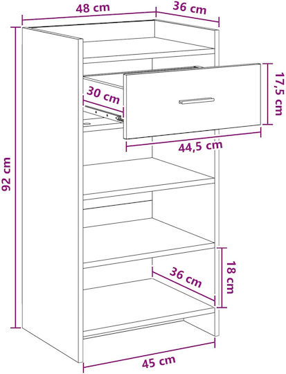 vidaXL Schuhorganisator aus Spanplatte 48x36x92cm