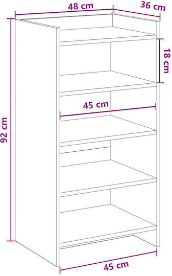 vidaXL Holz Schuhorganisator 48x36x92cm