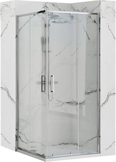 Rea Cabin for Shower with Sliding Door 90x190cm Chrome