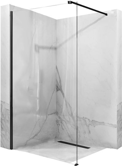 Rea Shower Screen for Shower 90x195cm Mat Black