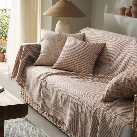 Gofis Home Elysia Ριχτάρι Διθέσιου Καναπέ Ζακάρ 180x250εκ. Dusty Rust