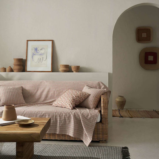 Gofis Home Elysia Ριχτάρι Διθέσιου Καναπέ Ζακάρ 180x250εκ. Dusty Rust